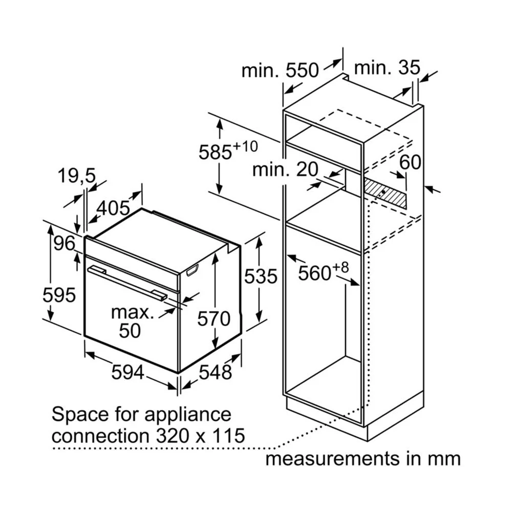 Bosch 220 volt Built in Oven HBS534BSOB 24