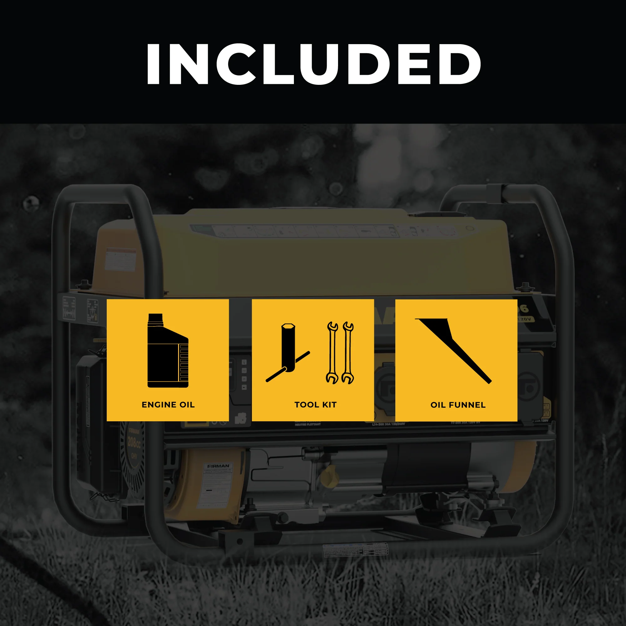 Gas Portable Generator 4550W Recoil Start 120/240V