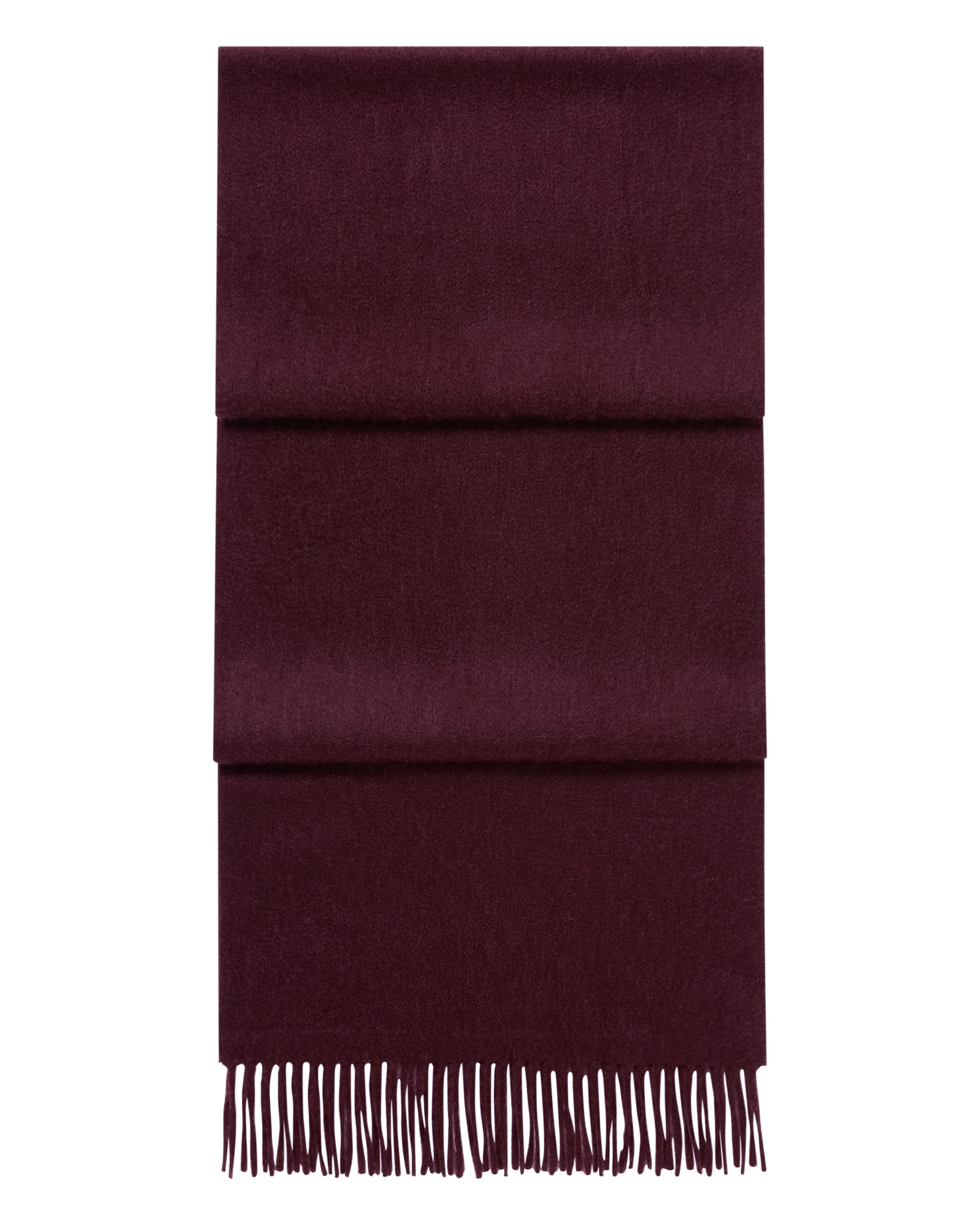 Unisex Large Woven Cashmere Scarf Bordeaux Red
