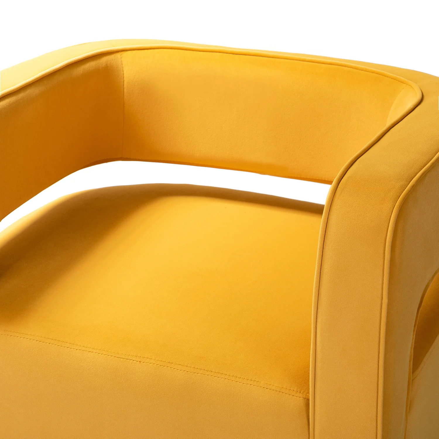 Blanca Swivel Barrel Chair in Mustard