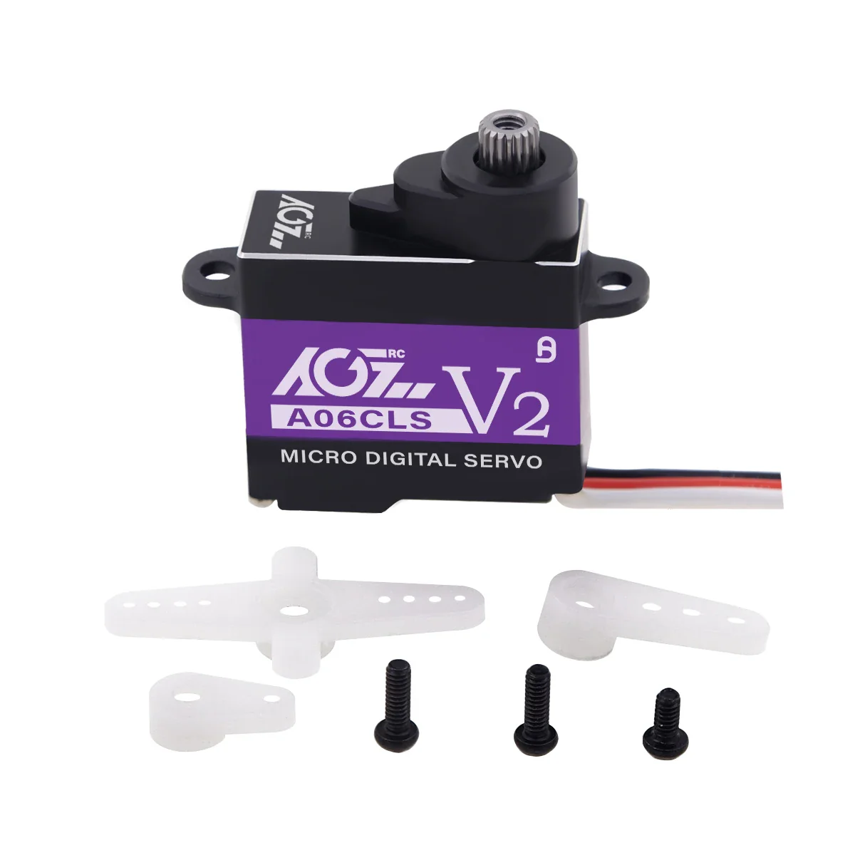 AGFRC A06CLS V2 - 3.0KG 6g Titanium Gear Super Fast Programmable Micro Servo For 1/18 1/24 1/27 1/28 Mini Car GLR GLA MRZ Airplane