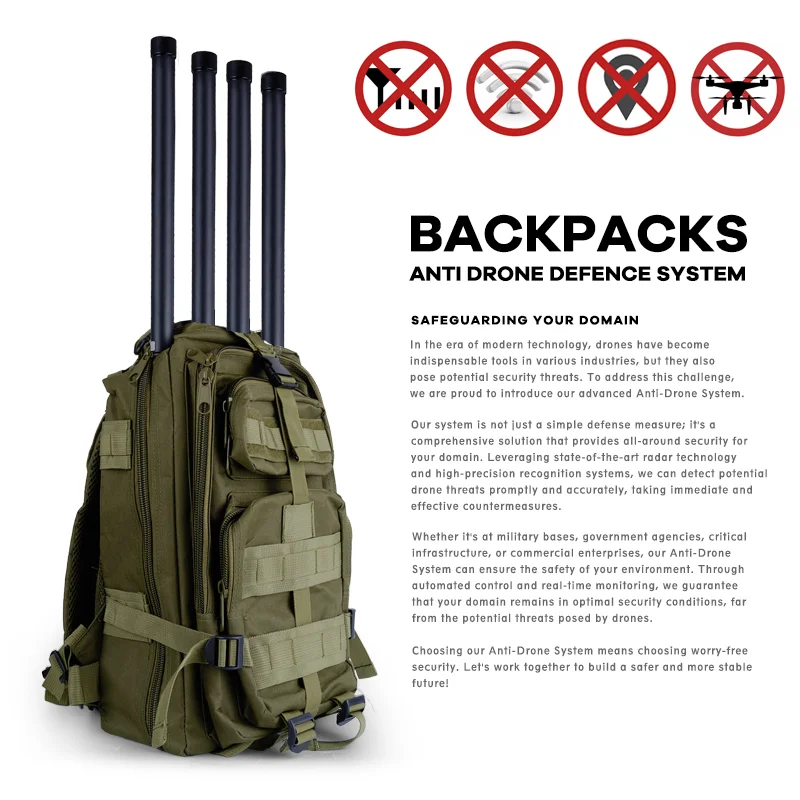 3/4/5 Channel Anti Drone Jammer Backpacks