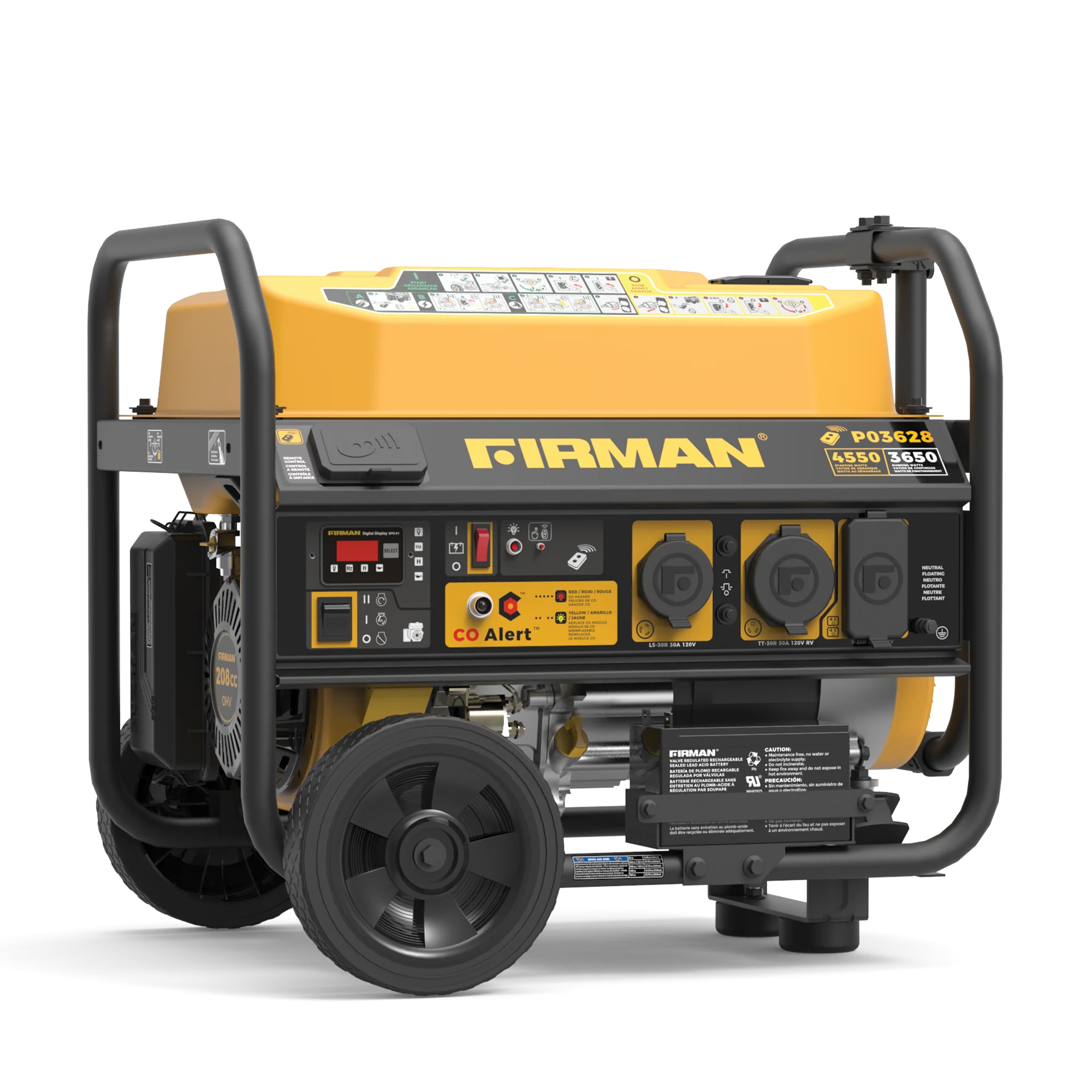 Gas Portable Generator 4550W Remote Start with CO Alert