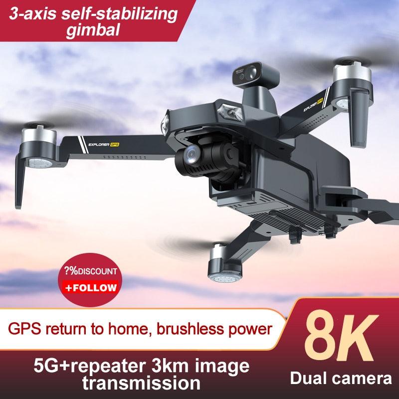 8819 pro Drone - 3-Axis Gimbal 8k Profesional with HD Camera 5G GPS WIFI FPV  Brushless Motor Dron Obstacle Avoidance RC Quadcopter Professional Camera Drone