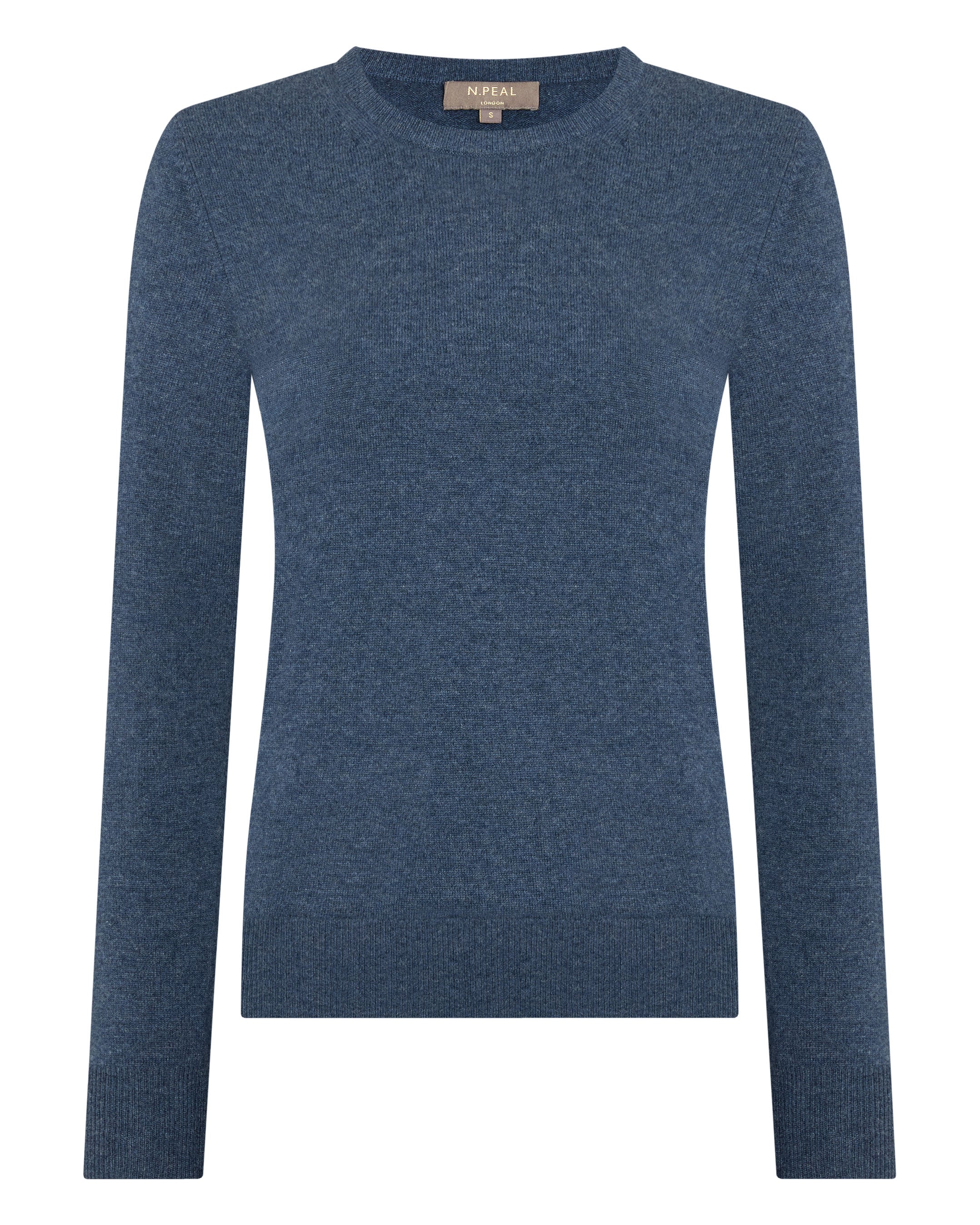 Women's Evie Classic Round Neck Cashmere Sweater Light Denim Blue