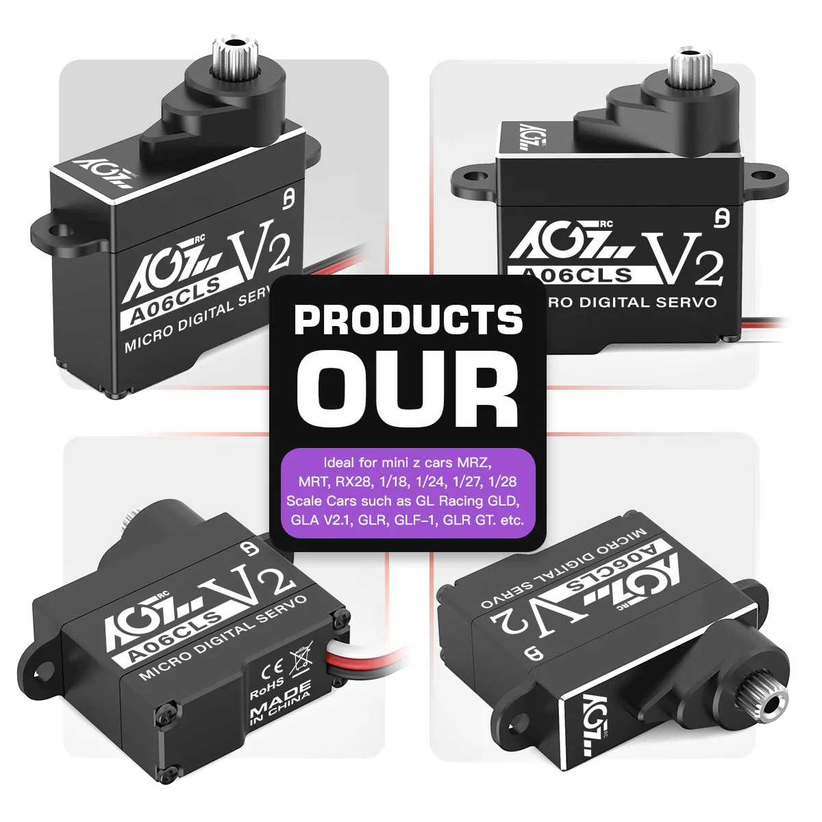 AGFRC A06CLS V2 Black Aluminum Case - 6g Titanium Gear 3KG Micro Digital Coreless Servo For Mini Z Car GLR GLA MRZ Airplane RC F3P