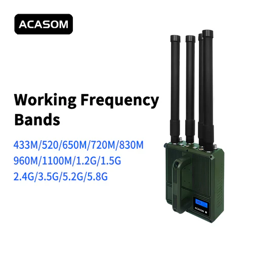 ACASOM VIC-4 700M 800M 900M 1050M - 20W 50W 4-Channel  Long Distance Portable FPV Jammer for Anti Drone