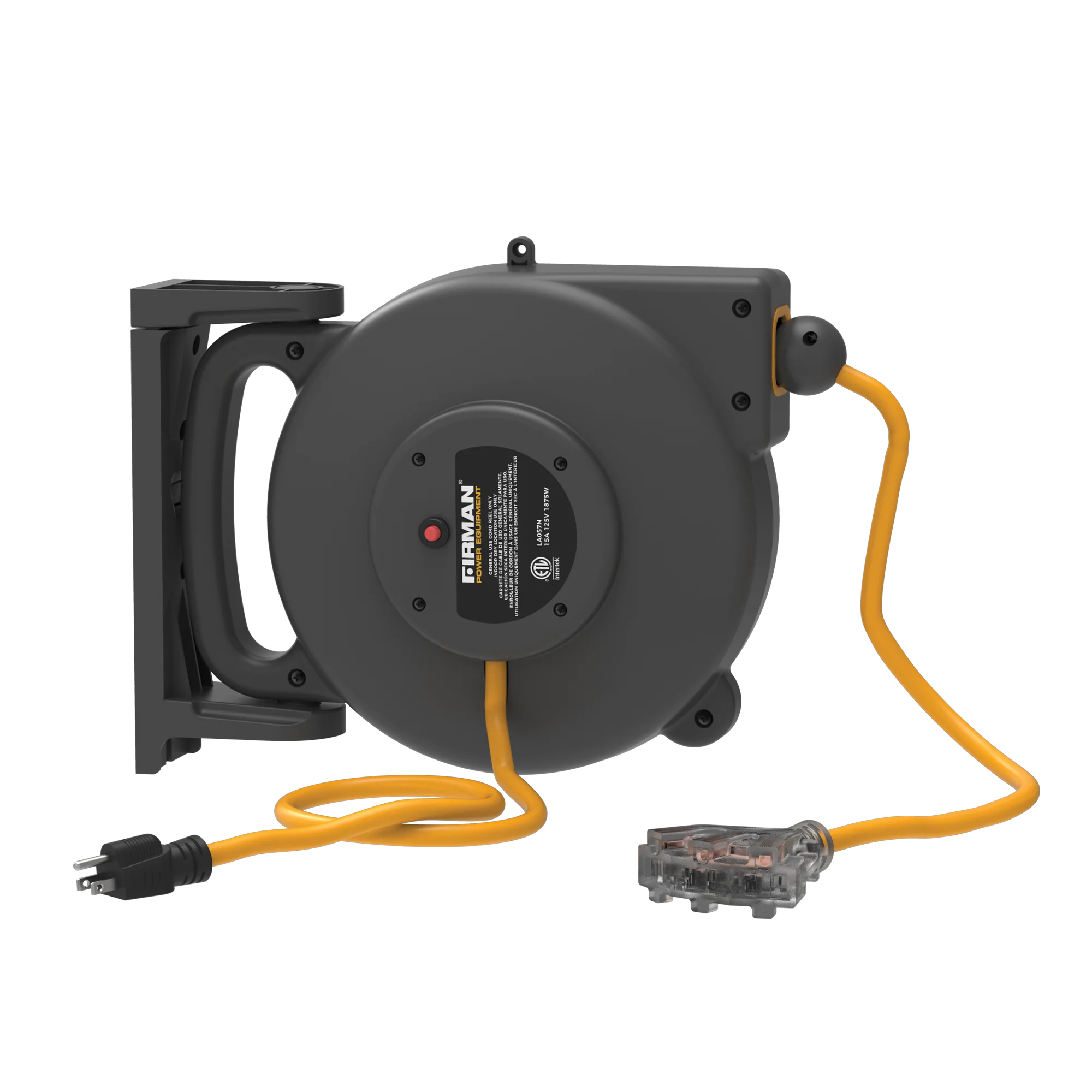 30ft Retractable Extension Cord Reel 5-15P to 4x5-20R