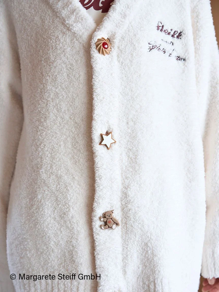 [Steiff] Unisex Powder 55PB Jacquard Cardigan