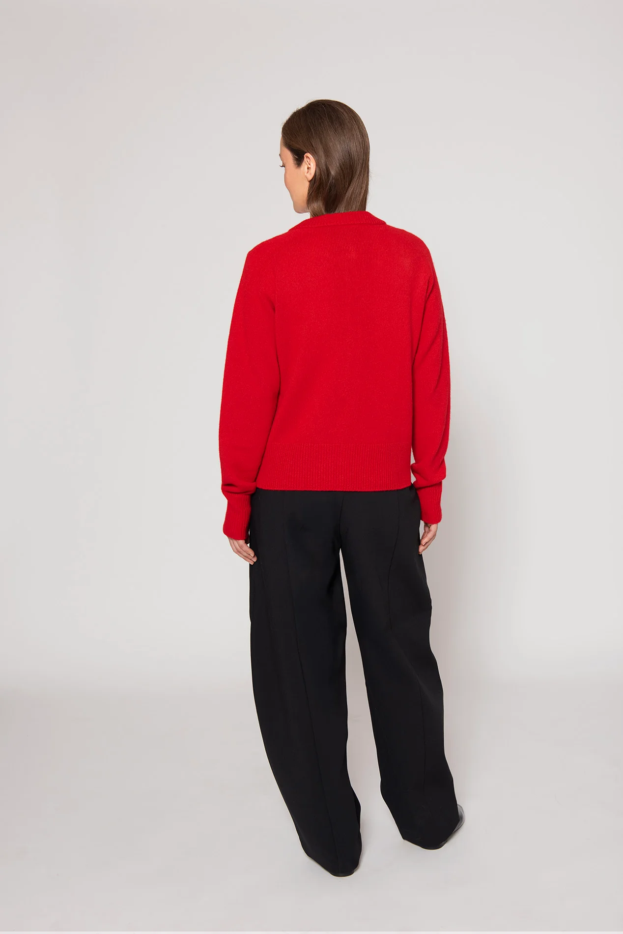The Button Cardigan - Rouge