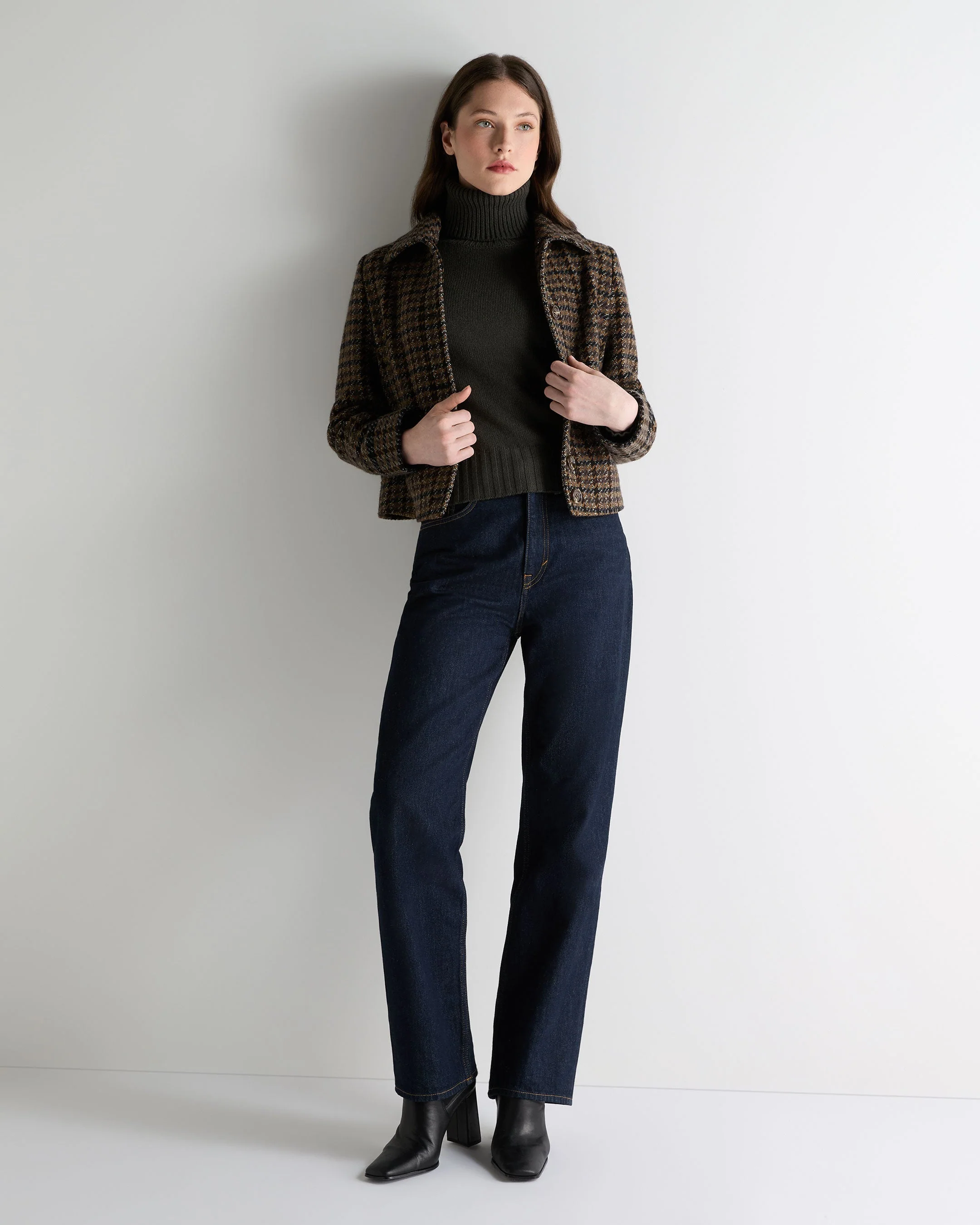 Women's Hazel Chunky Turtle Neck Cashmere Sweater Arabica Khaki Green