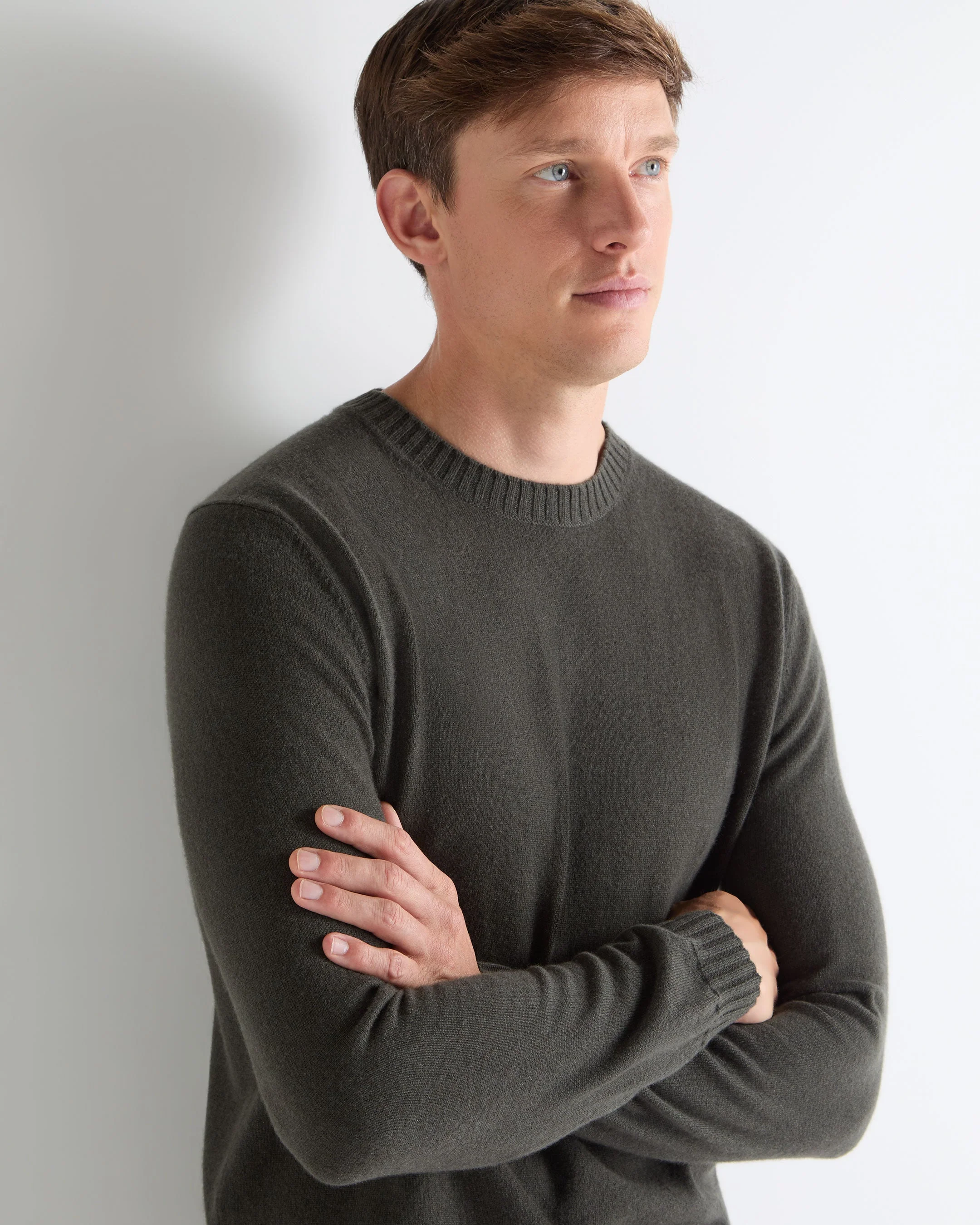 TUCCI ROUND NECK SWEATER Arabica Khaki Green