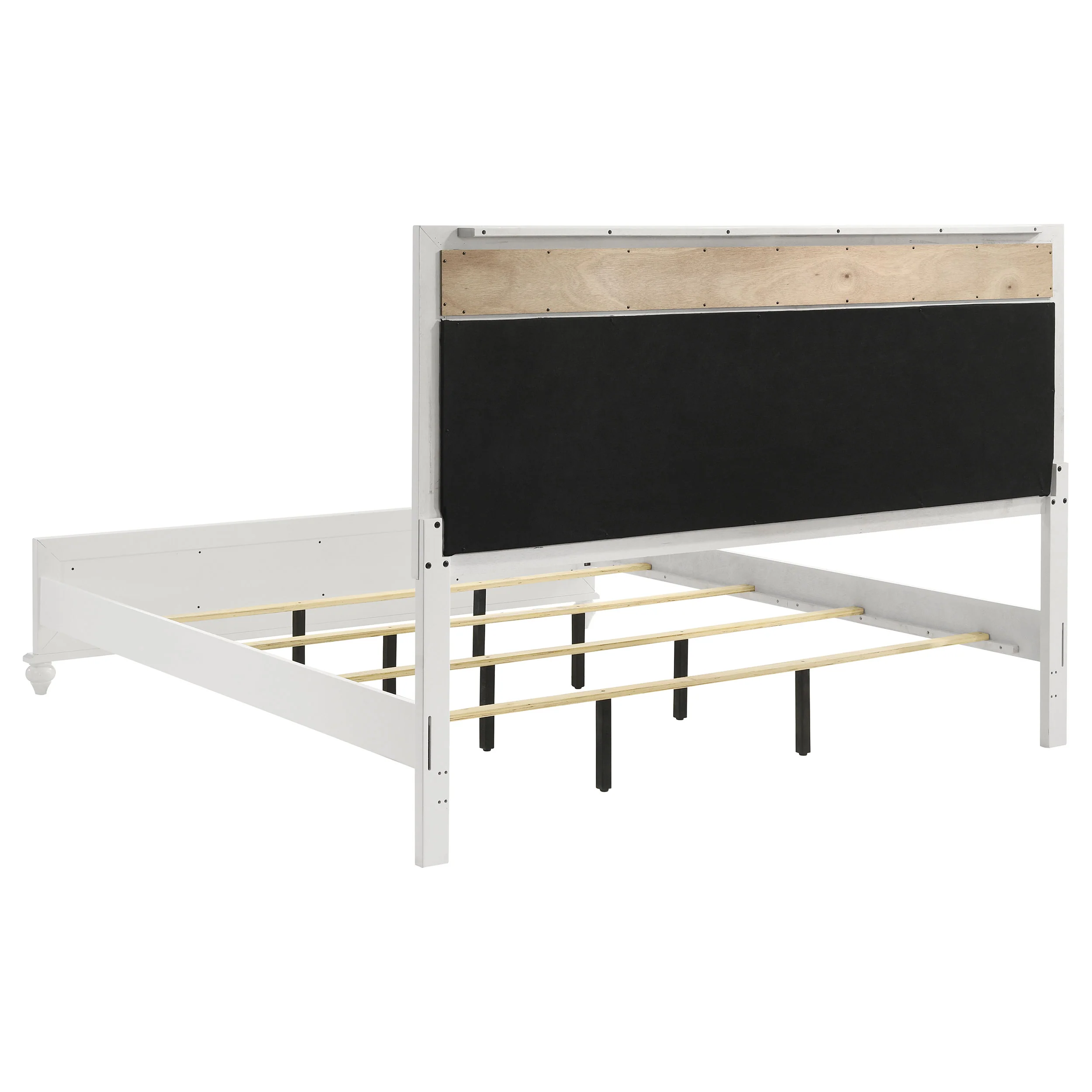 Barzini Wood  Panel Bed White