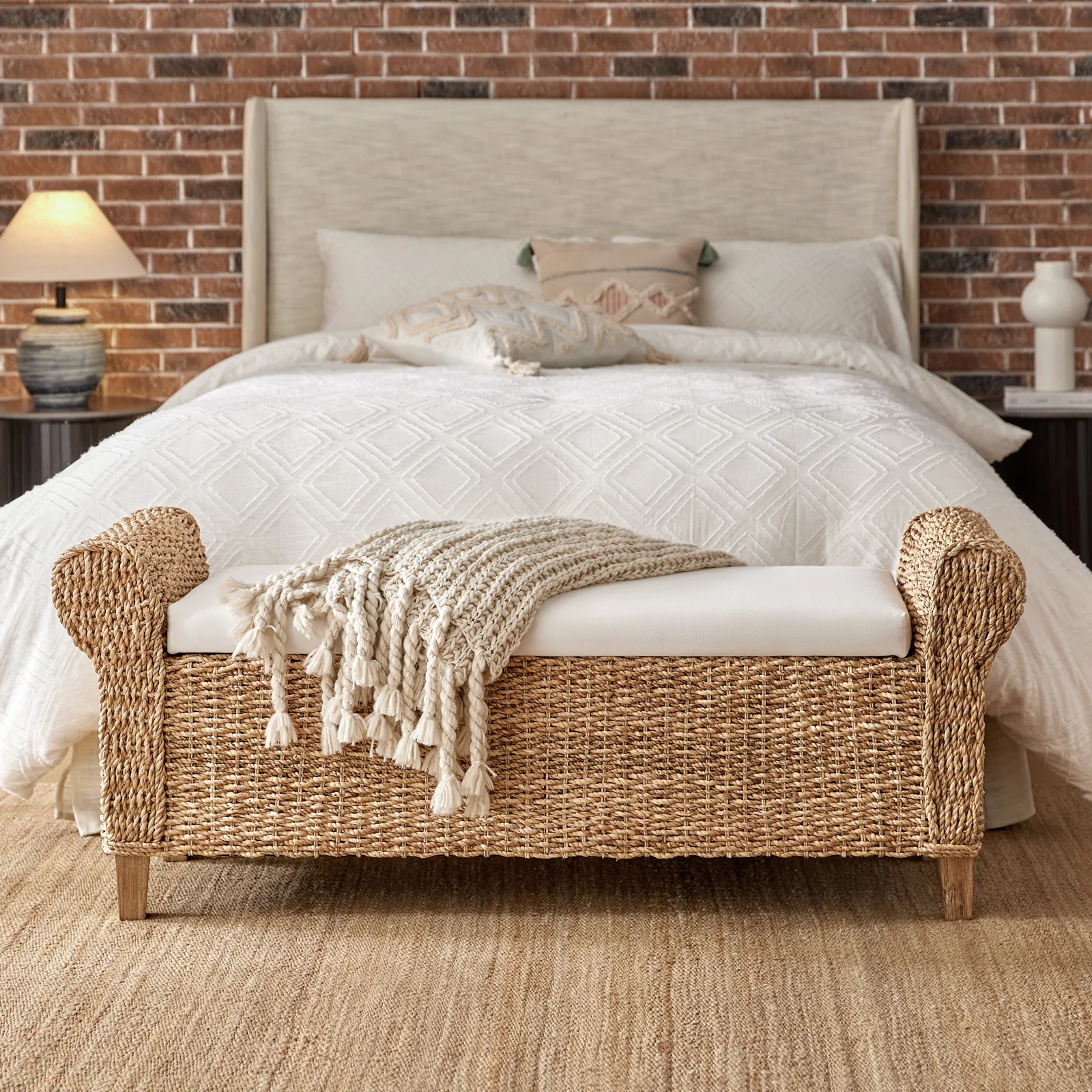 Arnaldo Ratten Storage Bench in Natural