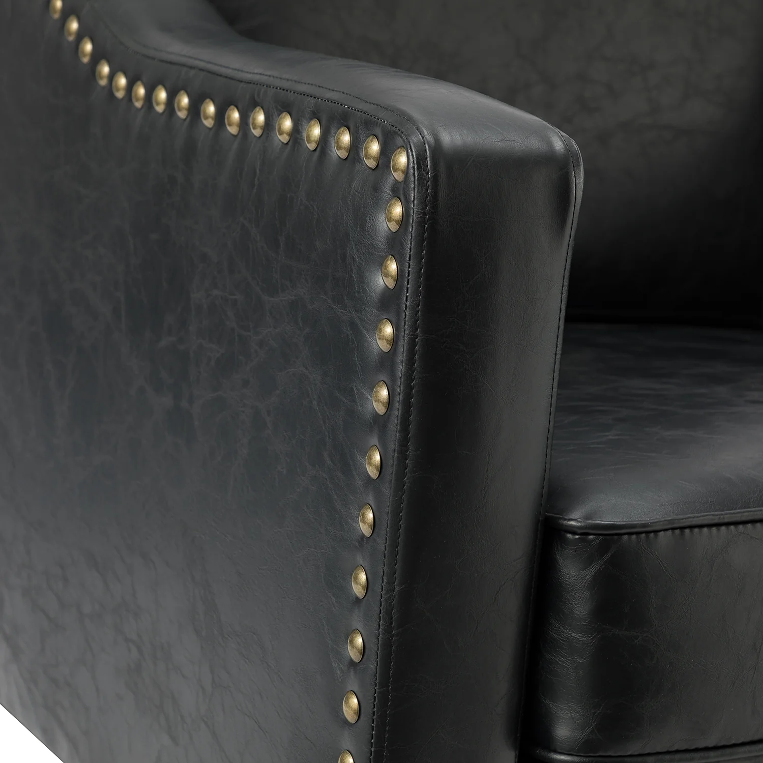 Bonita Vegan Leather Armchair in Black