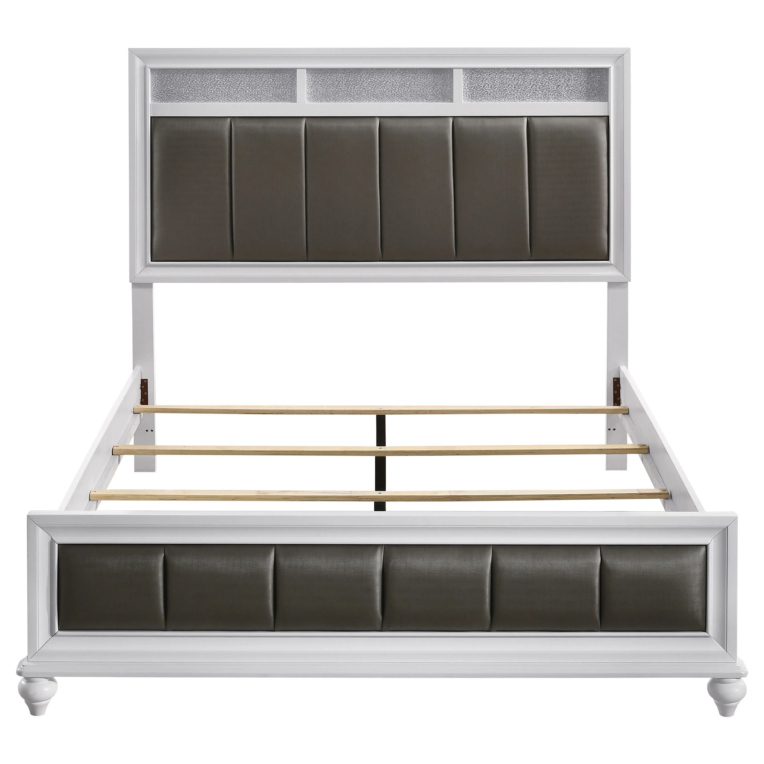 Barzini Wood  Panel Bed White