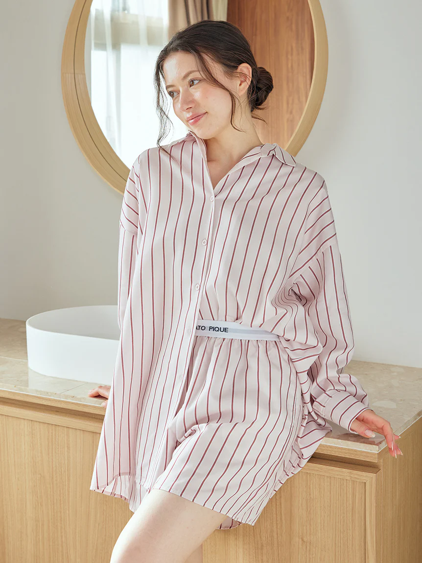Striped Shirt Long Sleeve Pajama Shirt