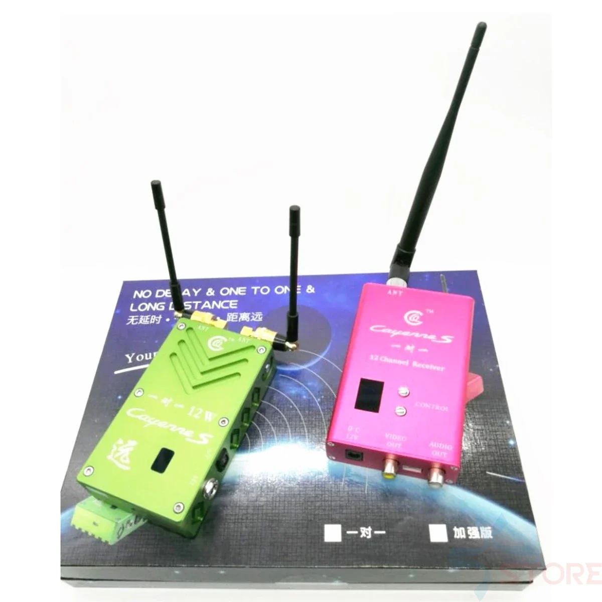 1.2G 12W 6CH VTX / VRX - No delay Not interference Long Distance 1.2g 12000mW Video Audio Transmitter transmission cctv transceiver