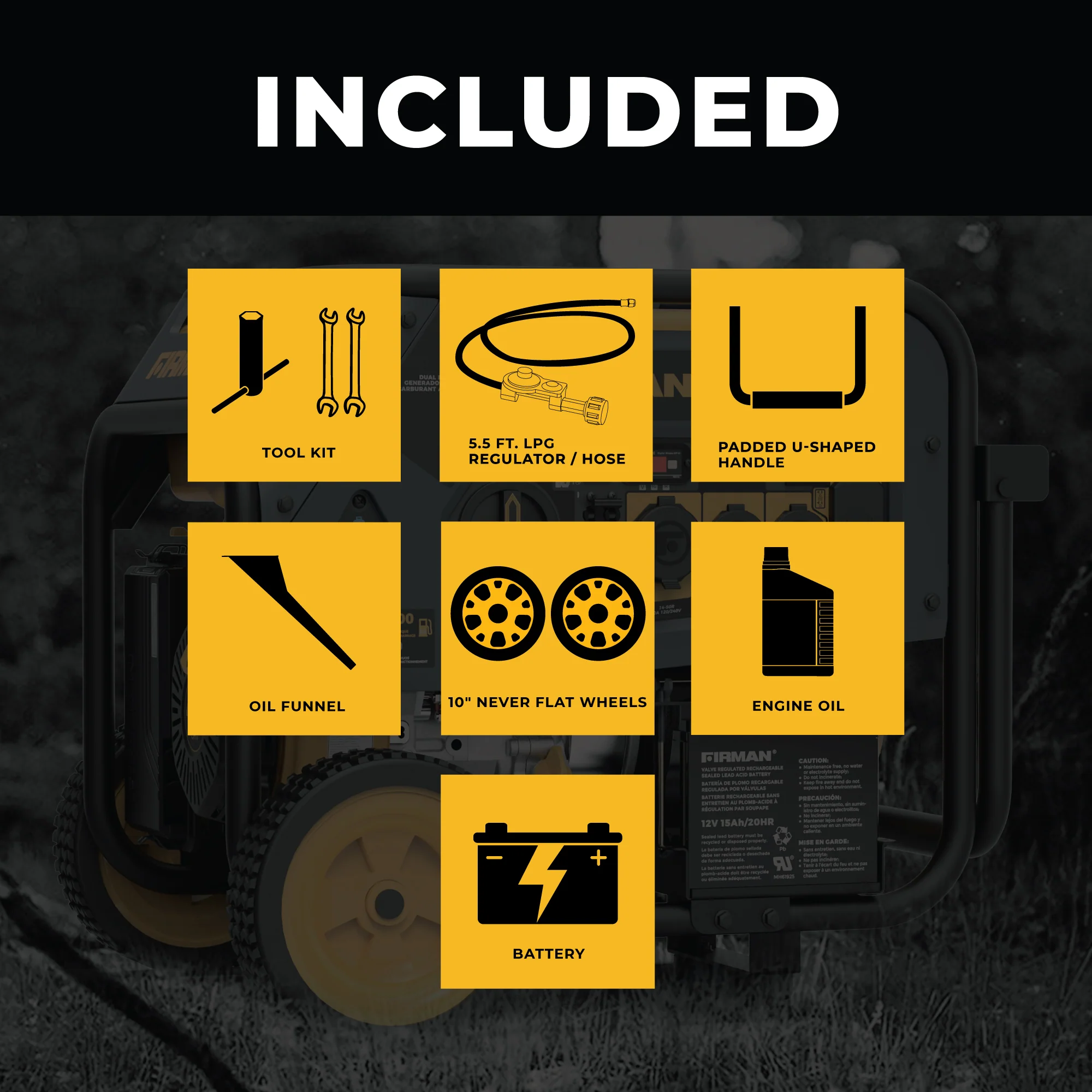 Dual Fuel Portable Generator 8000W Electric Start 120/240V