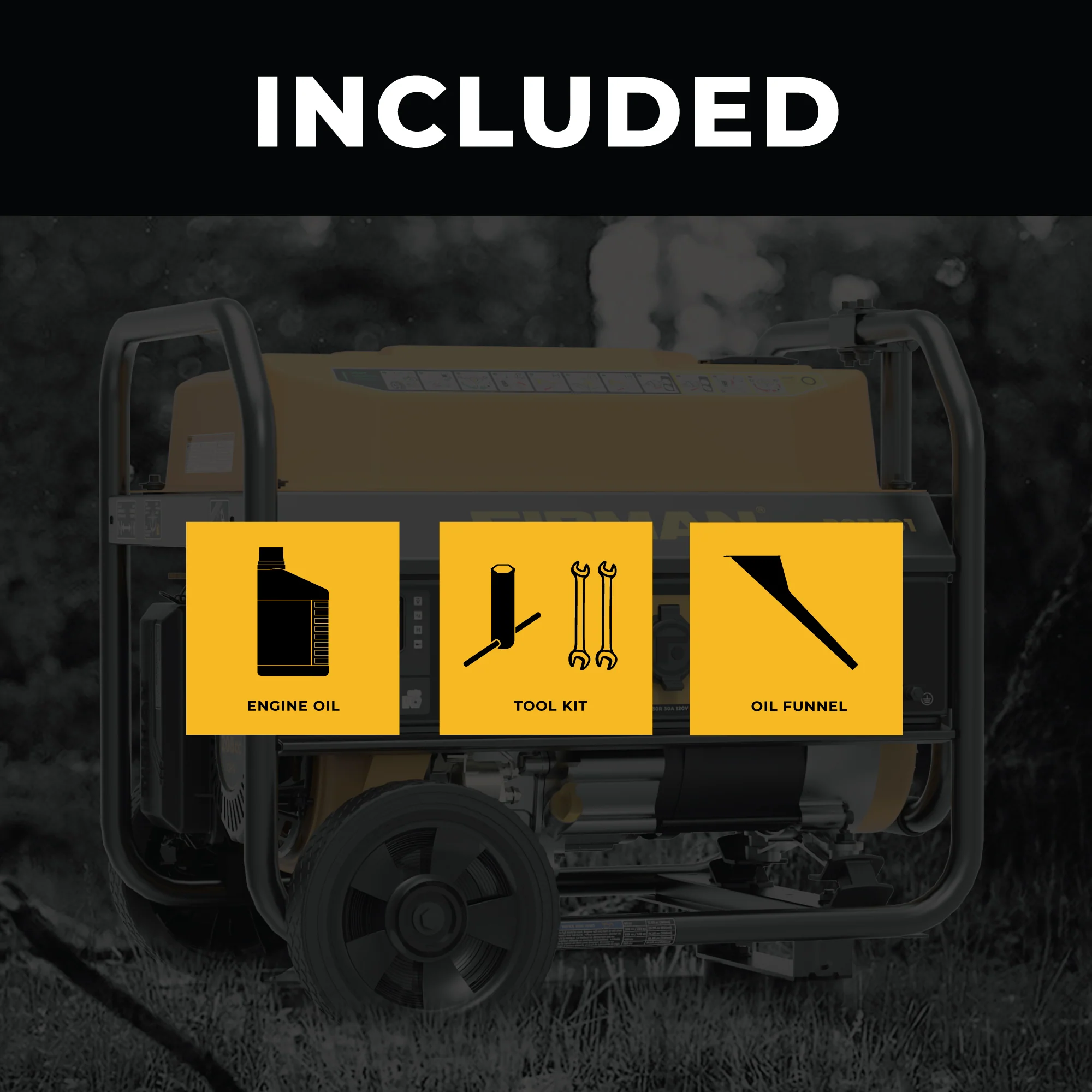 Gas Portable Generator 4450W Recoil Start 120V