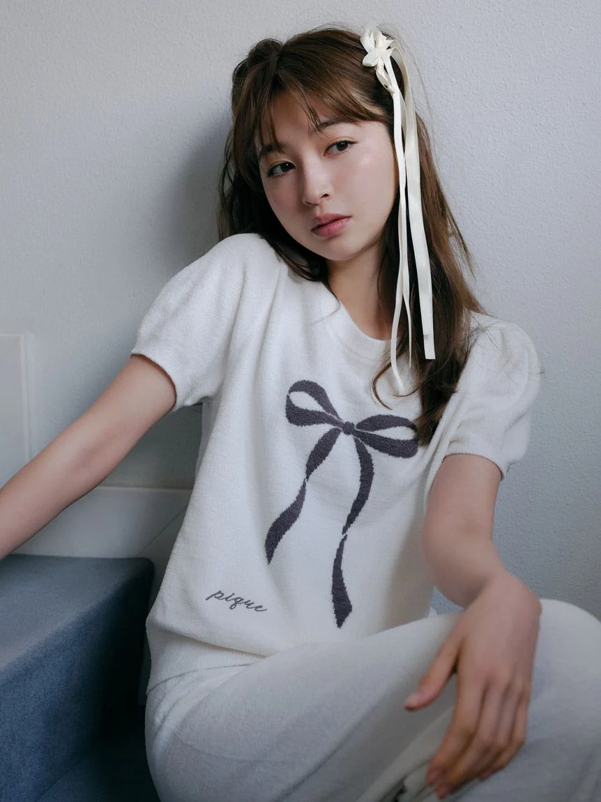 Ribbon Jacquard Pullover Sweater