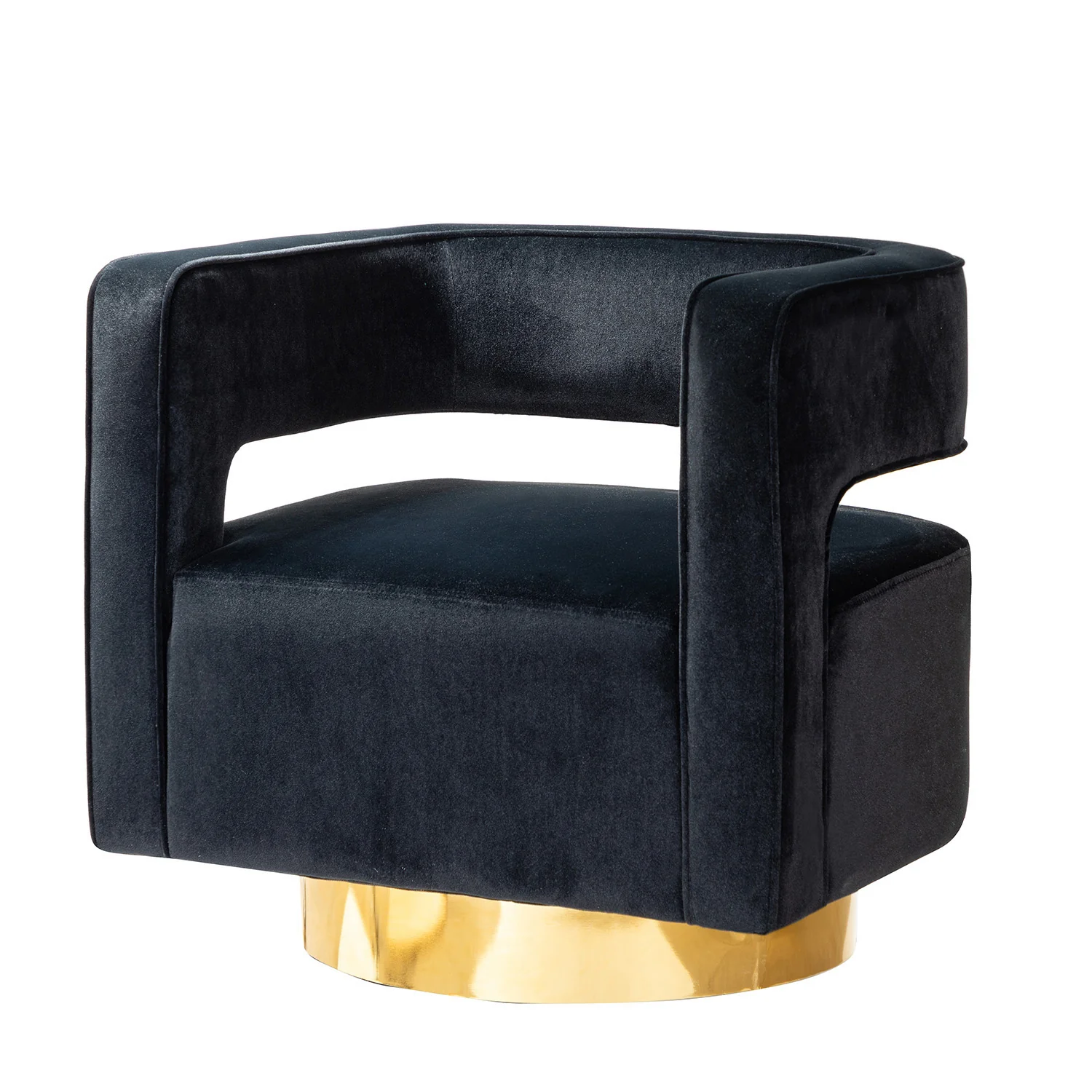 Blanca Swivel Barrel Chair in Black