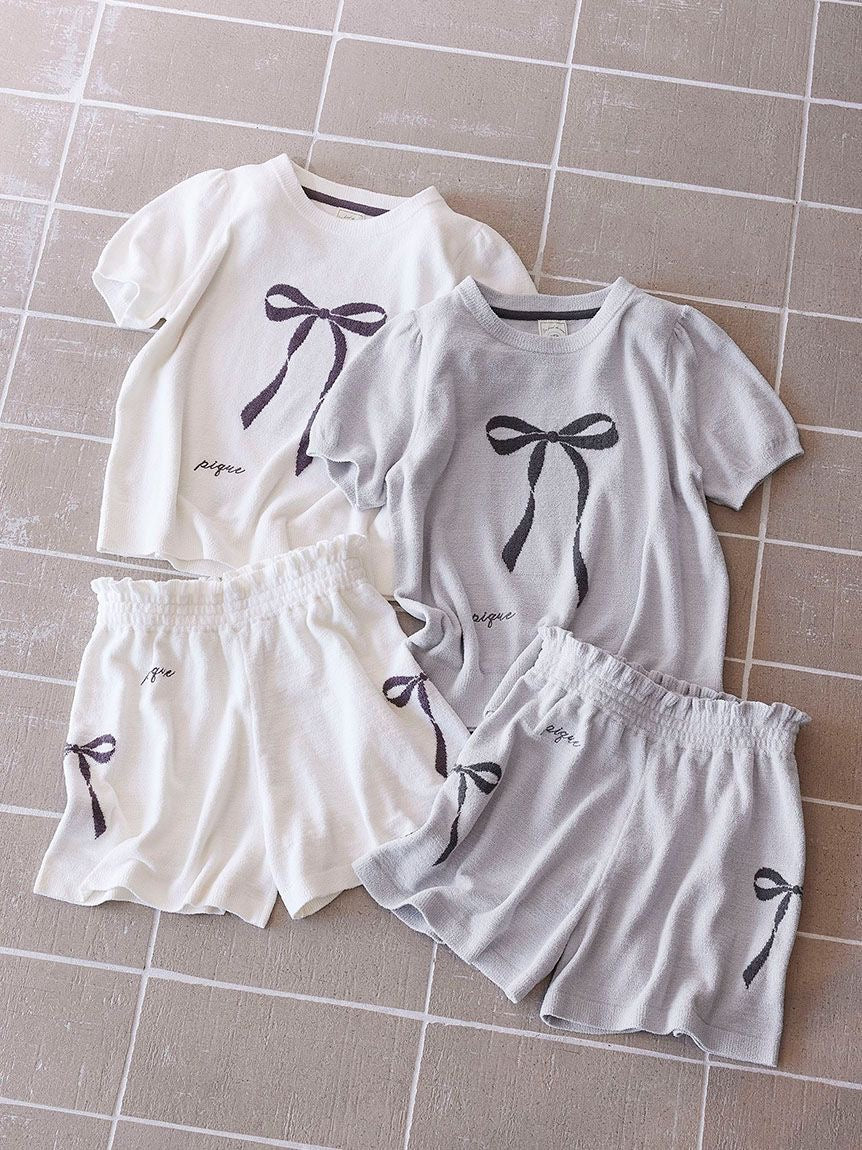 Ribbon Jacquard Pullover Sweater