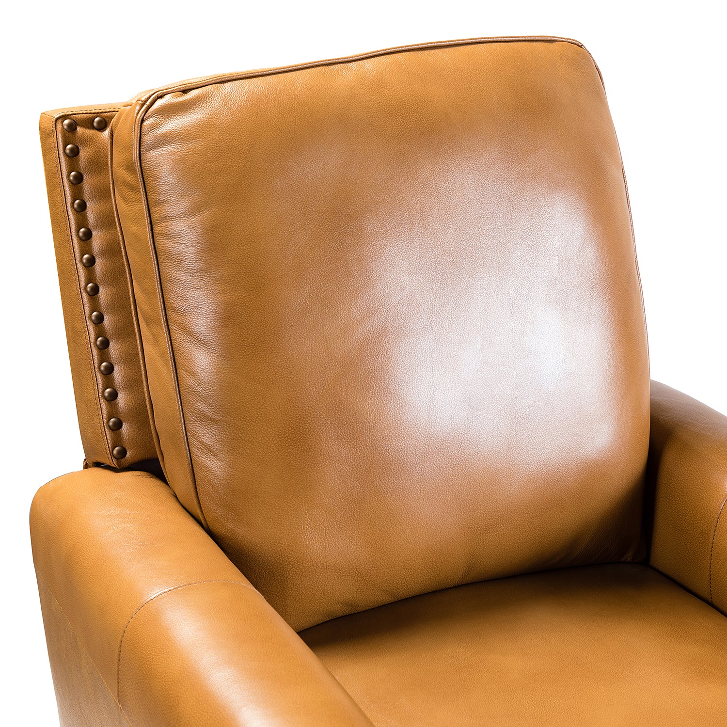 Amil Genuine Leather Recliner in Camel