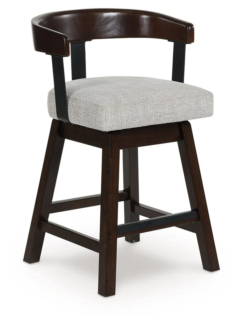 Haddigan - Upholstered Swivel Barstool (Set of 2) - Dark Brown