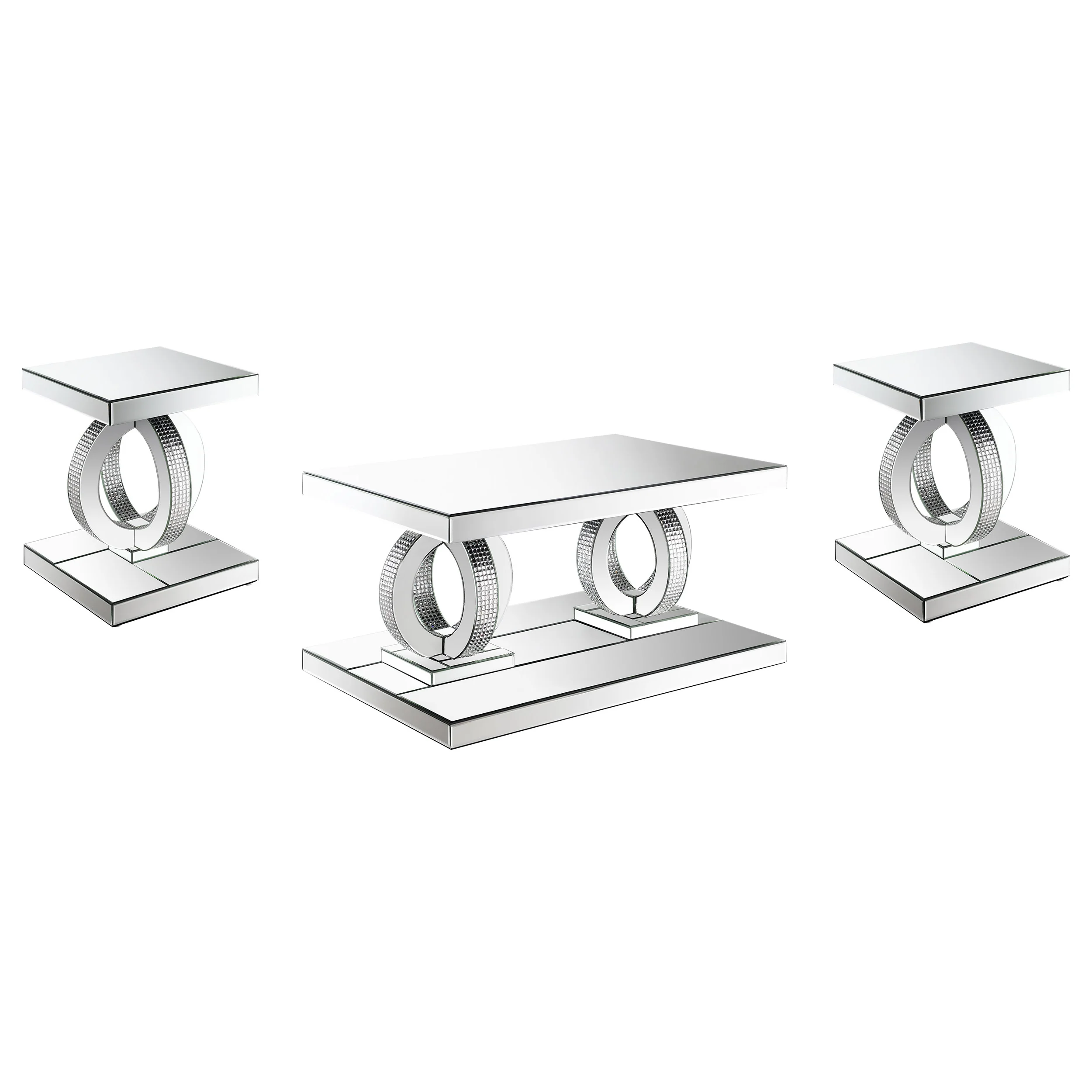 Breena Mirrored Coffee and End Table Set