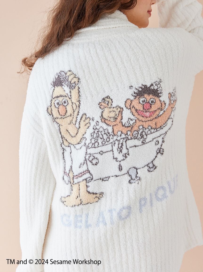 【SESAME STREET】【UNISEX】 Powder Motif Jacquard Shawl Cardigan