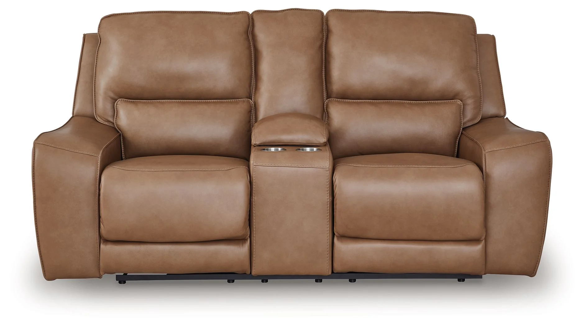 DeepWakes - Power Reclining Loveseat / Console / Adjustable Headrest - Caramel