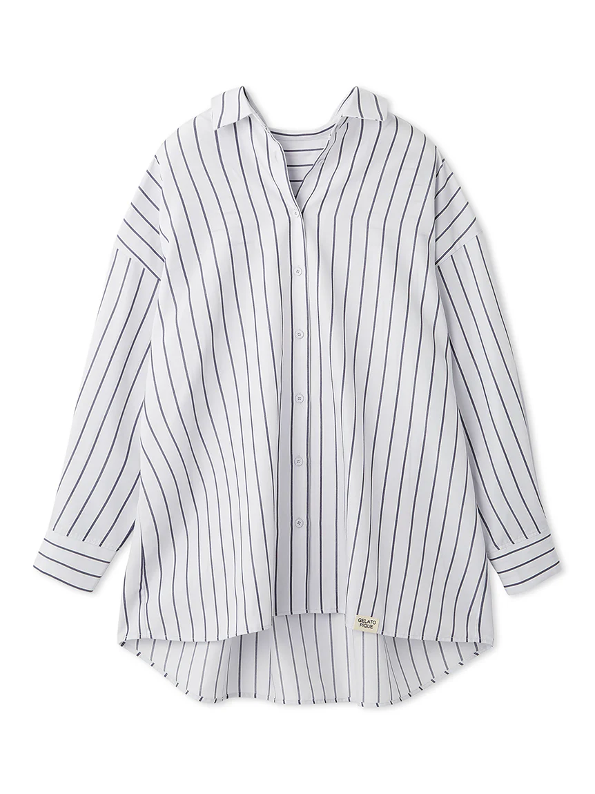 Striped Shirt Long Sleeve Pajama Shirt