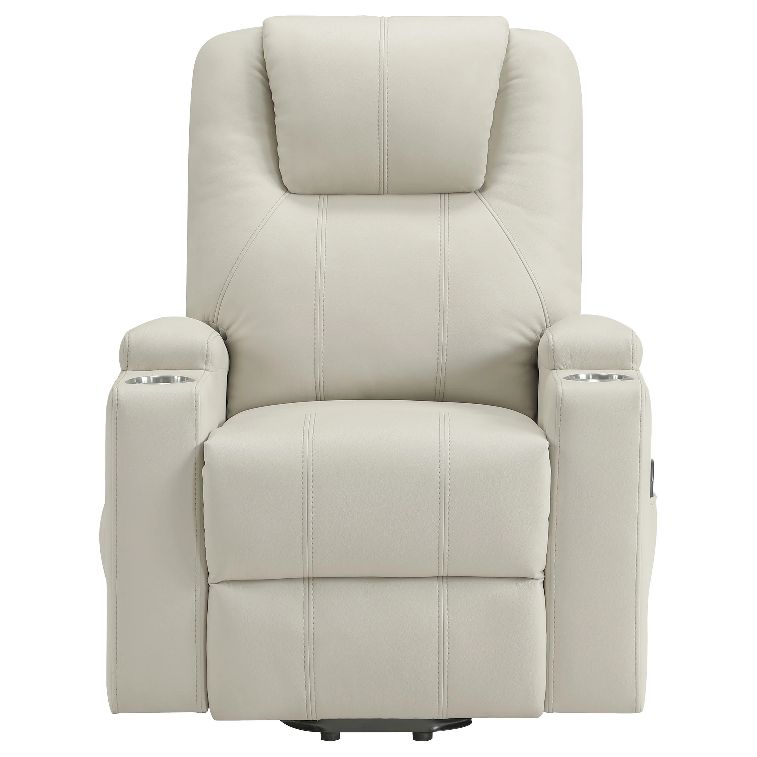 Armstrong Upholstered Power Lift Massage Recliner Ivory