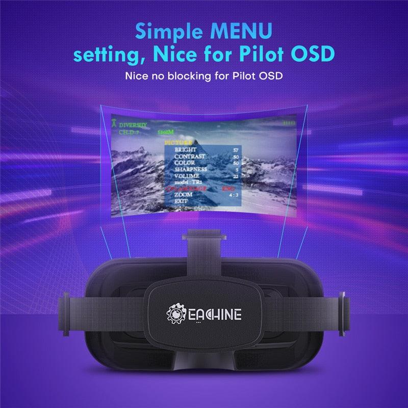 Eachine EV800DM FPV Goggle - Varifocal 5.8G 40CH Diversity FPV Goggles with HD DVR 3 Inch 900x600 Video Headset Build in Battery FPV Drone VR