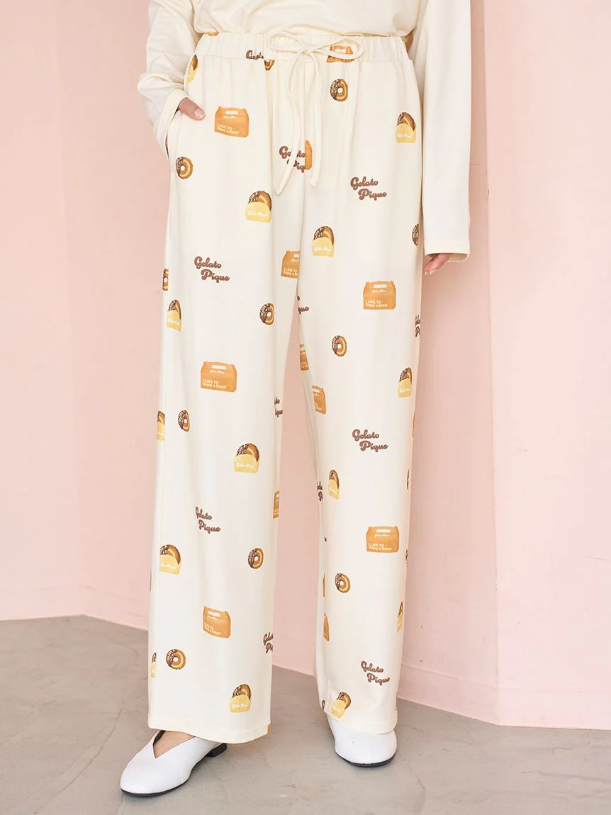 Donut Print Long Pants