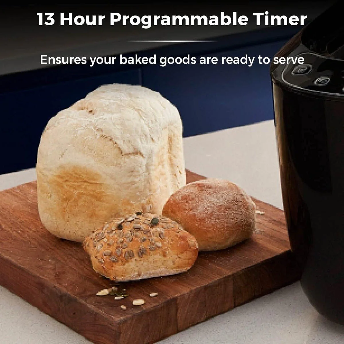 Tower 220 volt Bread Maker 2 lb 12 automatic programs timer 60 keep warm crust control non stick bread pan 22v 240 volts