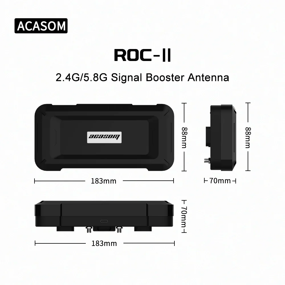 ACASOM ROC2 Drone WIFI 5W 2.4G/5.8G Dual-Band Signal Booster Antenna Range Extender