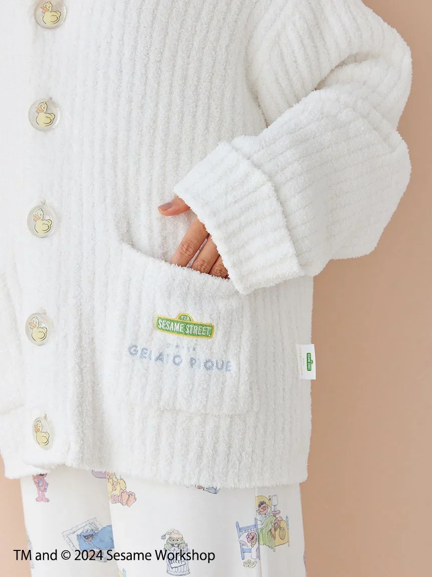 【SESAME STREET】【UNISEX】 Powder Motif Jacquard Shawl Cardigan