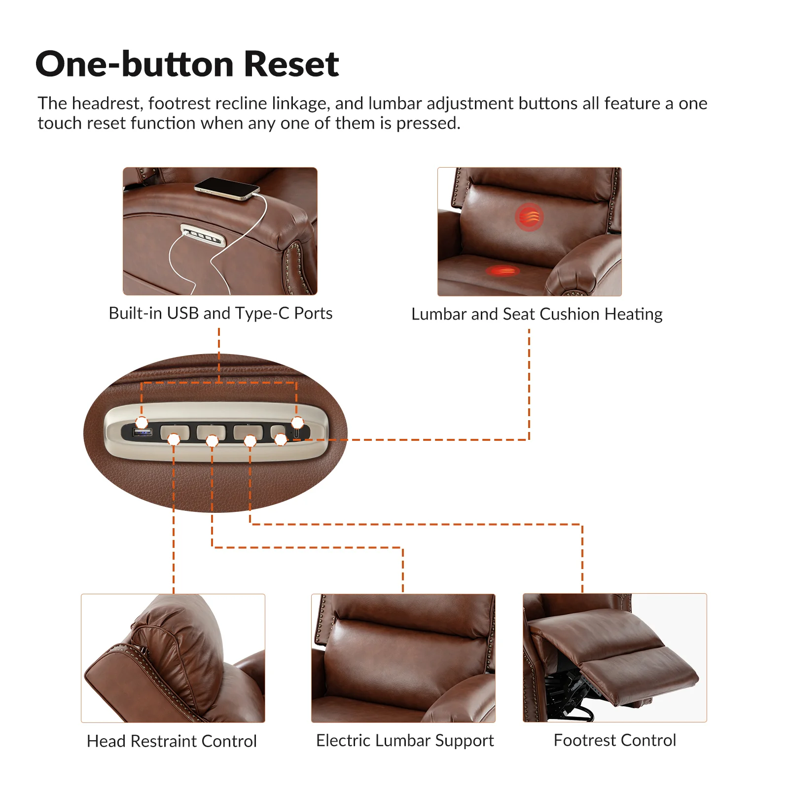 Andreas Recliner in Brown