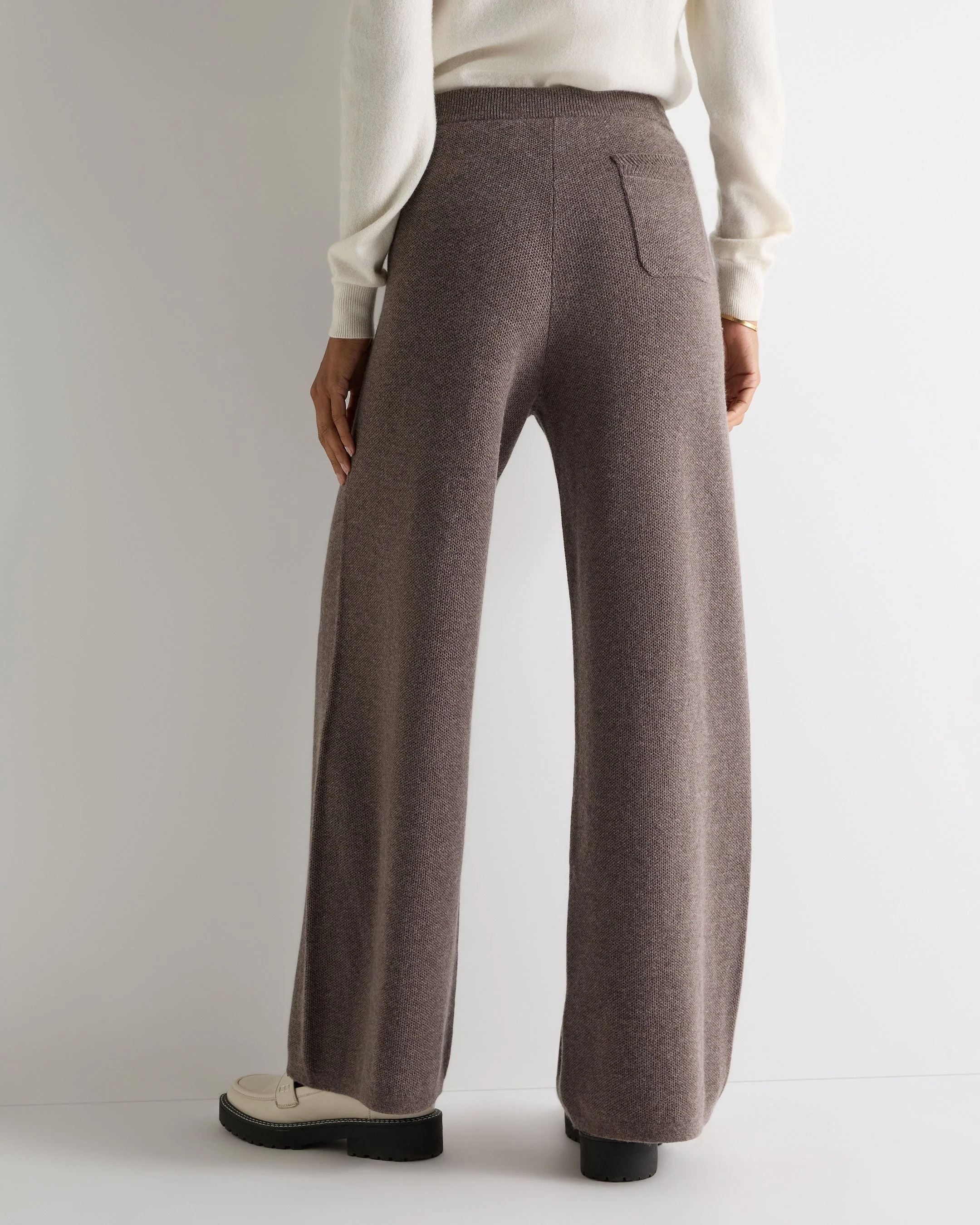 Women's Honeycomb Knit Cashmere Pant Otter Brown