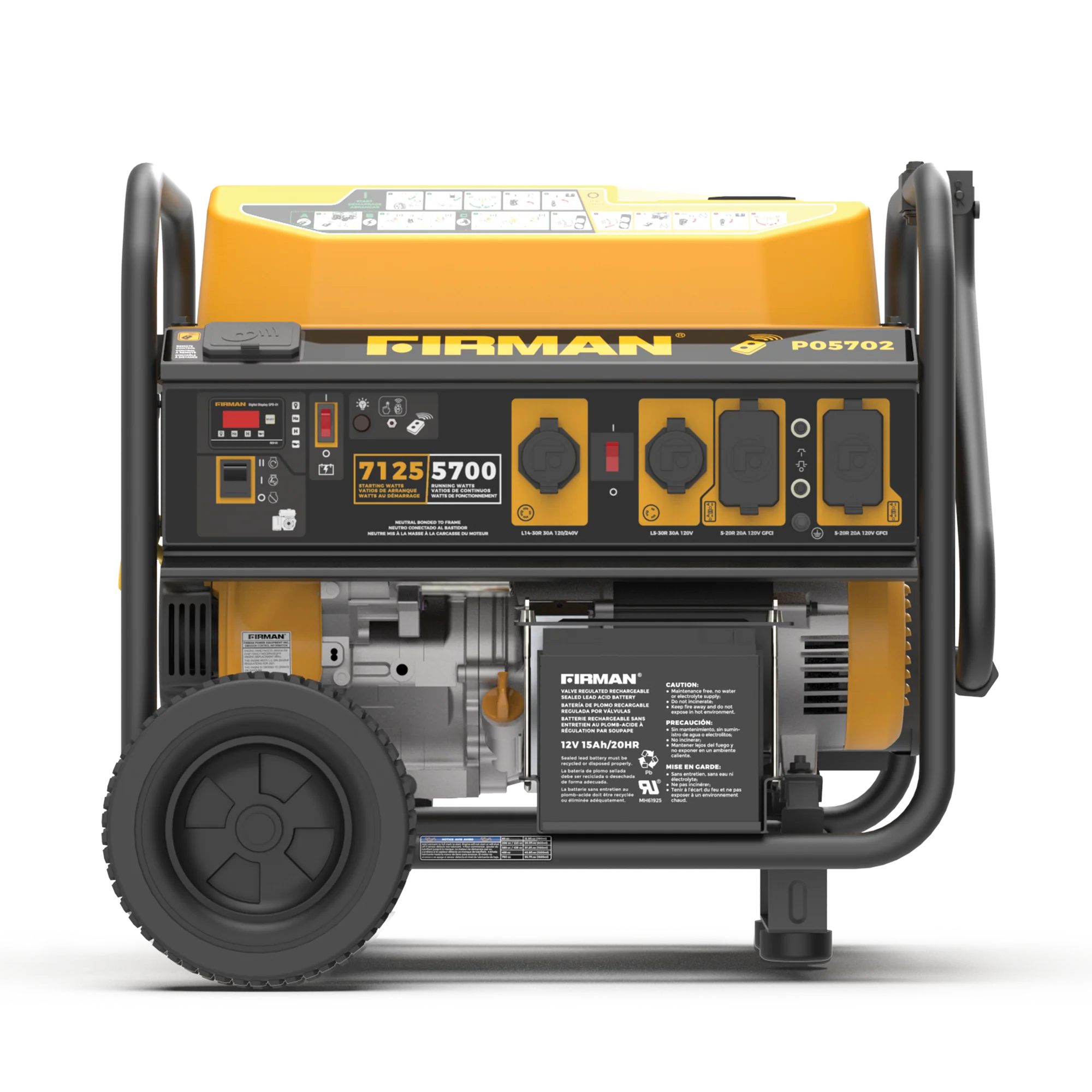 Gas Portable Generator 7125W Remote Start 120/240V