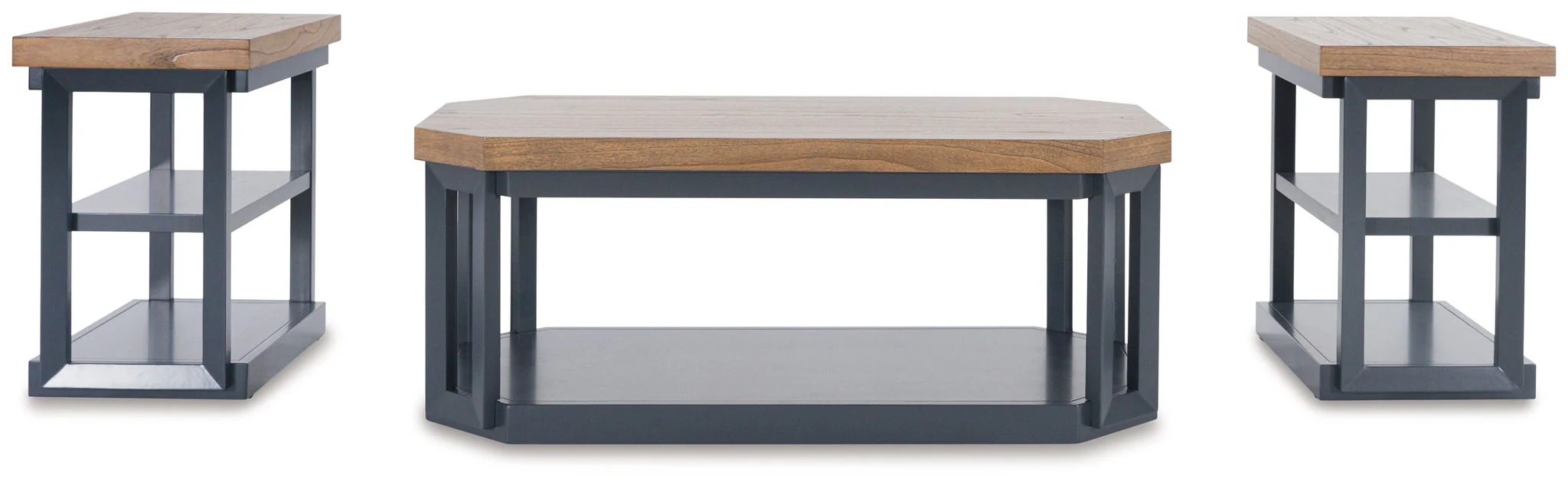 Landocken - Occasional Table Set (Set of 3) - Brown / Blue