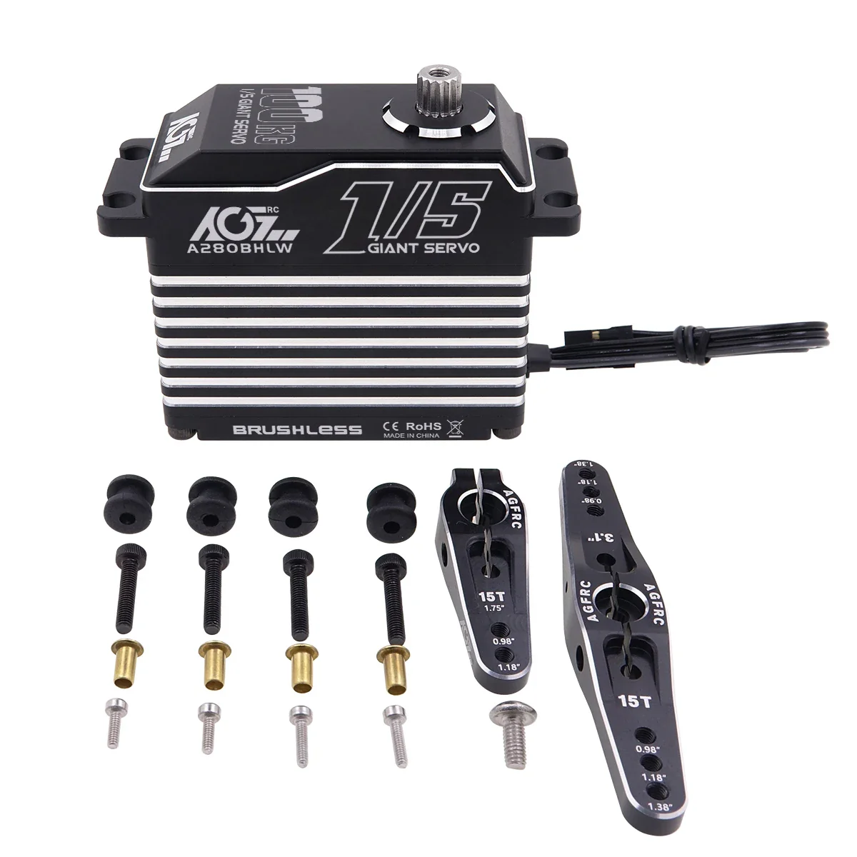 AGFRC A280BHMW A280BHLW 78KG 100KG 5th Scale HV High Torque WP Brushless RC Racing Servo For 1/5 Large Aircraft Car Boat RC Mode