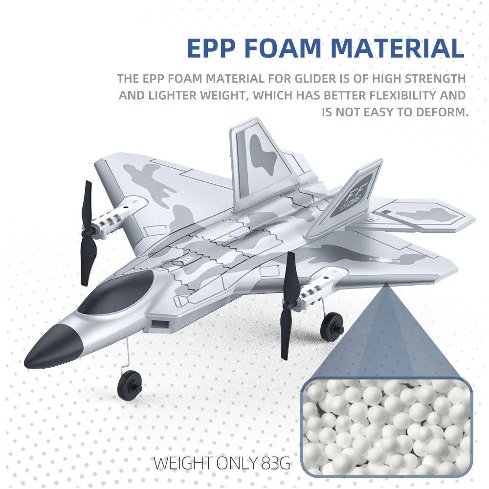 BM16 F22  RC Foam Plane - 4 Channels 6G Auto Stabilization with 720P Camera Remote Control Airplanes Aircraft Toys for Children