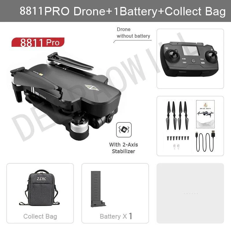 8811 Pro Drone - 6k HD Mechanical Gimbal Camera 2km Distance 5G Wifi Gps System Supports 32G TF Card Drones Professional Camera Drone