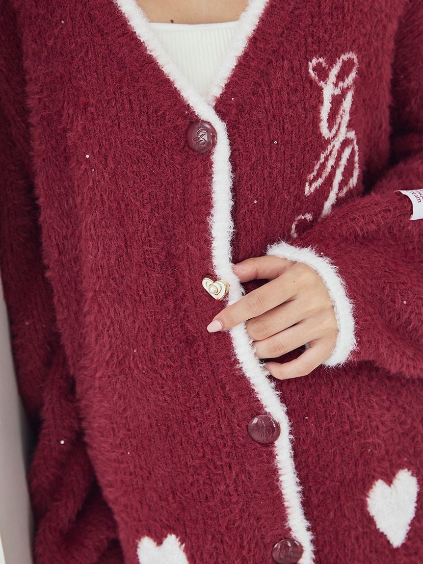 Glittering Feather Cardigan