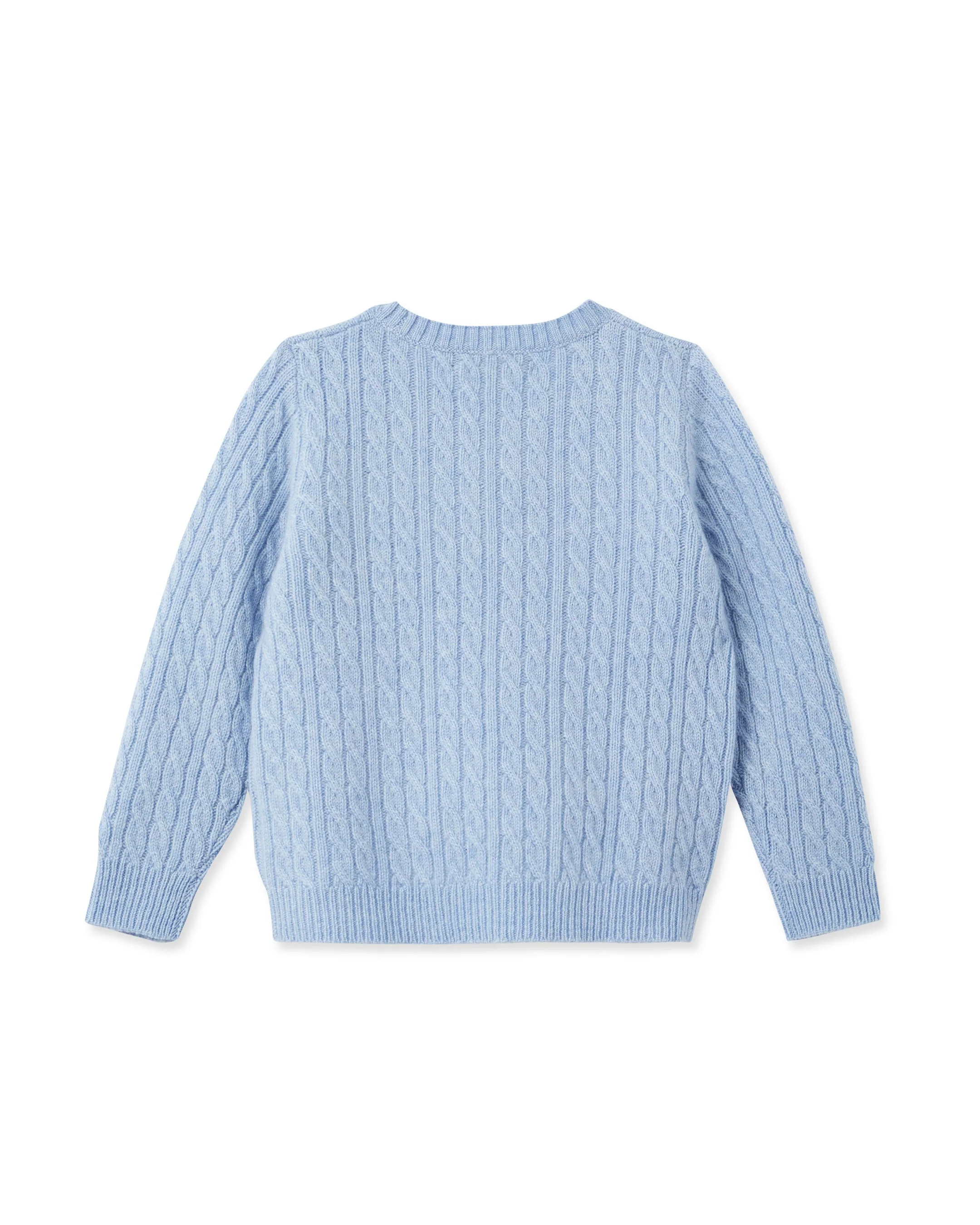 Cable Cashmere Sweater Cornflower Blue