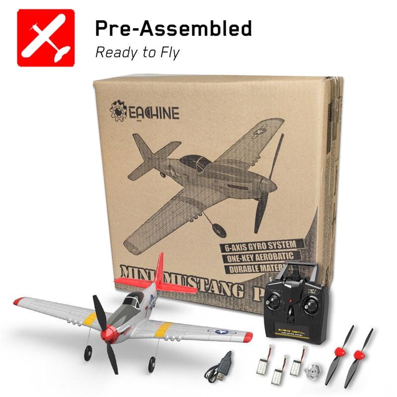 Eachine Mini P-51D Rc AirPlane - EPP 400mm Wingspan 2.4G 6-Axis Electric RC plane Trainer 14mins Fight Time Fixed Wing RTF for Beginner