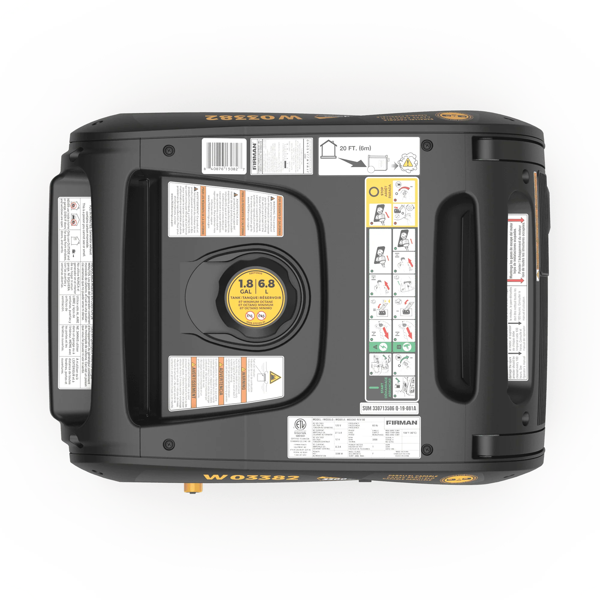 Gas Inverter Portable Generator 3650W Electric Start